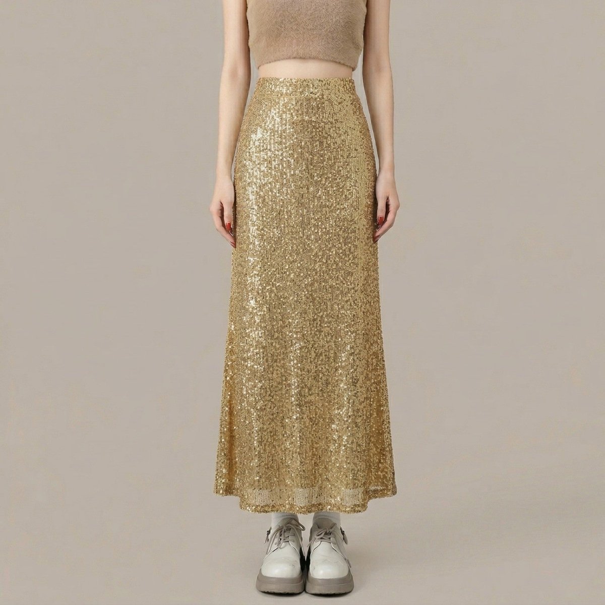 Sequin Elastic Waist Maxi Skirt - Skirt - Wild Eye Vision