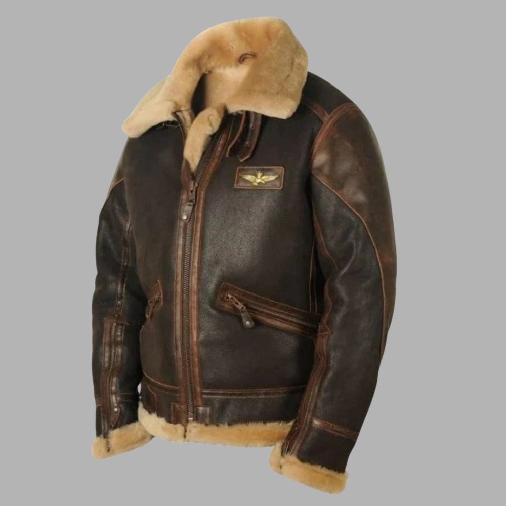 Shearling Pilot Winter Jacket - Men's Leather Jacket - Wild Eye Vision