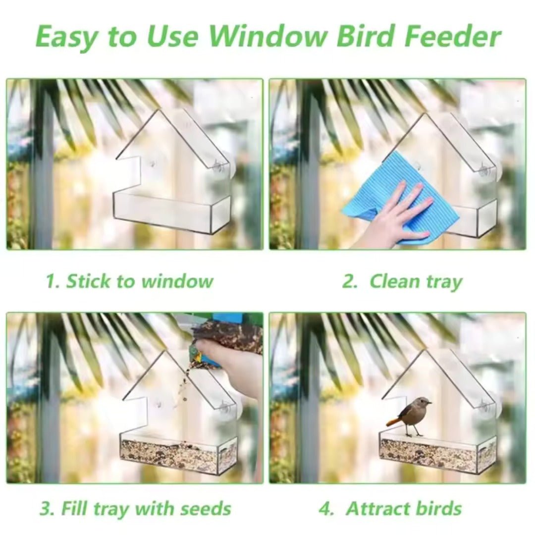 SkyPerch – Clear Window Bird Feeder with Suction Mount - Bird Feeder - Wild Eye Vision