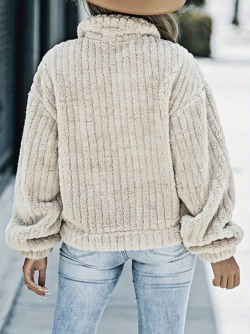 Soft Faux Fur Button Trucker Jacket - Women's Winter Jacket - Wild Eye Vision