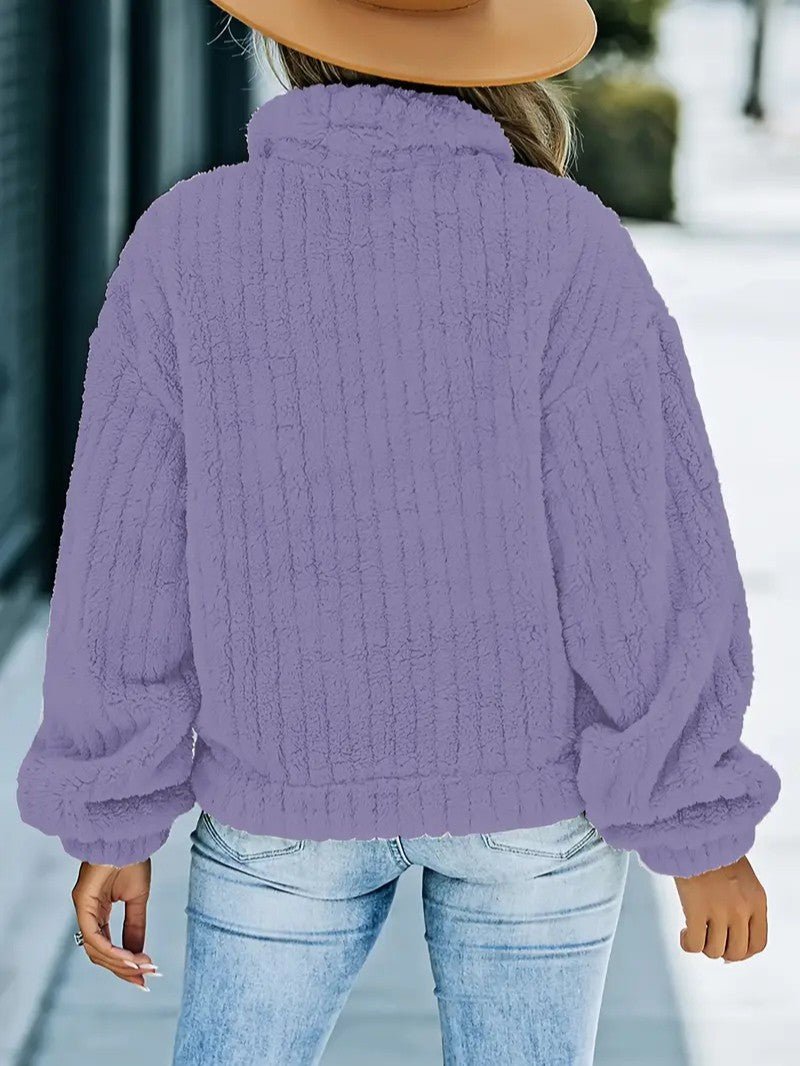 Soft Faux Fur Button Trucker Jacket - Women's Winter Jacket - Wild Eye Vision