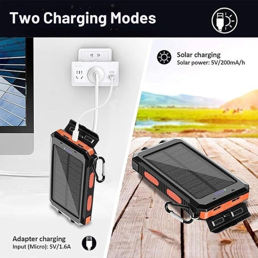SolMate – 20,000mAh Solar Power Bank with Dual USB & LED Light - Solar Power Bank - Wild Eye Vision