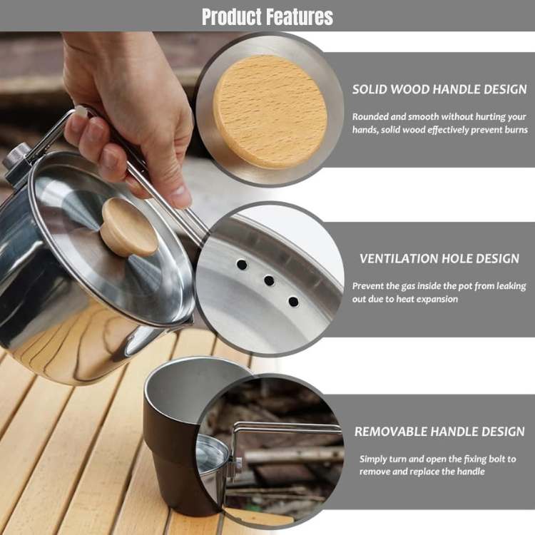 Stainless Steel Multi - Purpose Camping Kettle - Camping Kettle - Wild Eye Vision