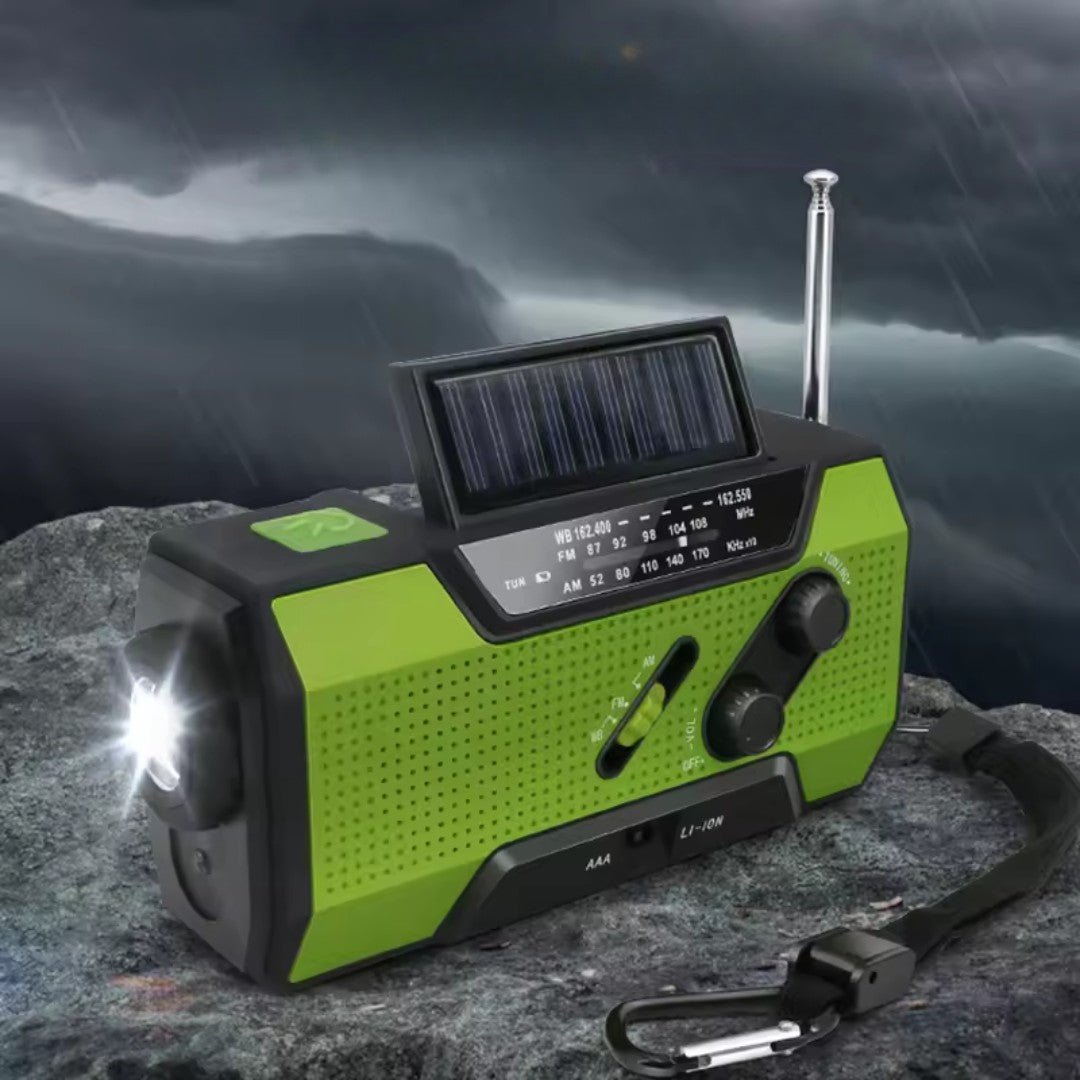 SurviveLite – Solar - Powered Emergency Weather Radio with 4000mAh Battery - Wind Up Radio - Wild Eye Vision