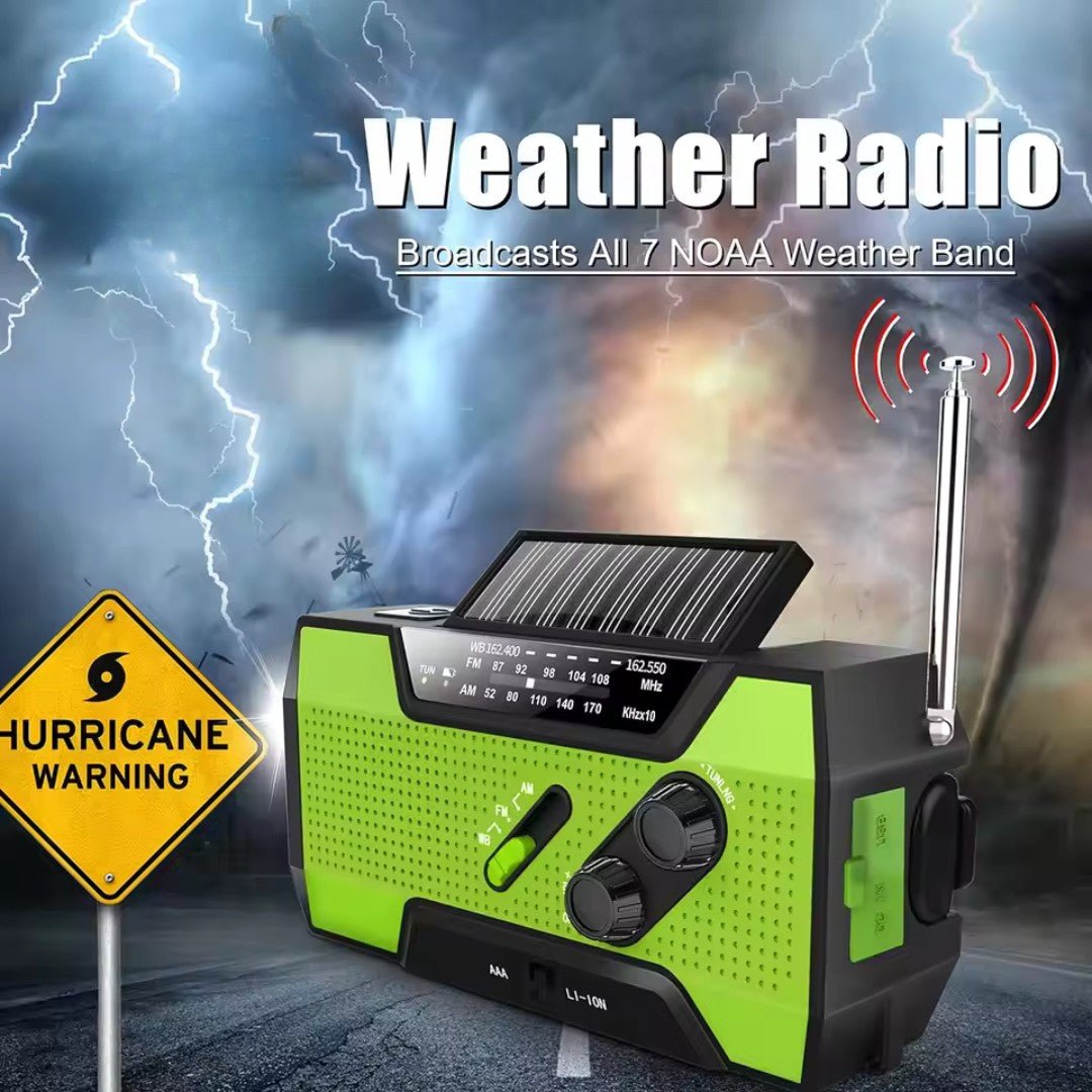 SurviveLite – Solar - Powered Emergency Weather Radio with 4000mAh Battery - Wind Up Radio - Wild Eye Vision