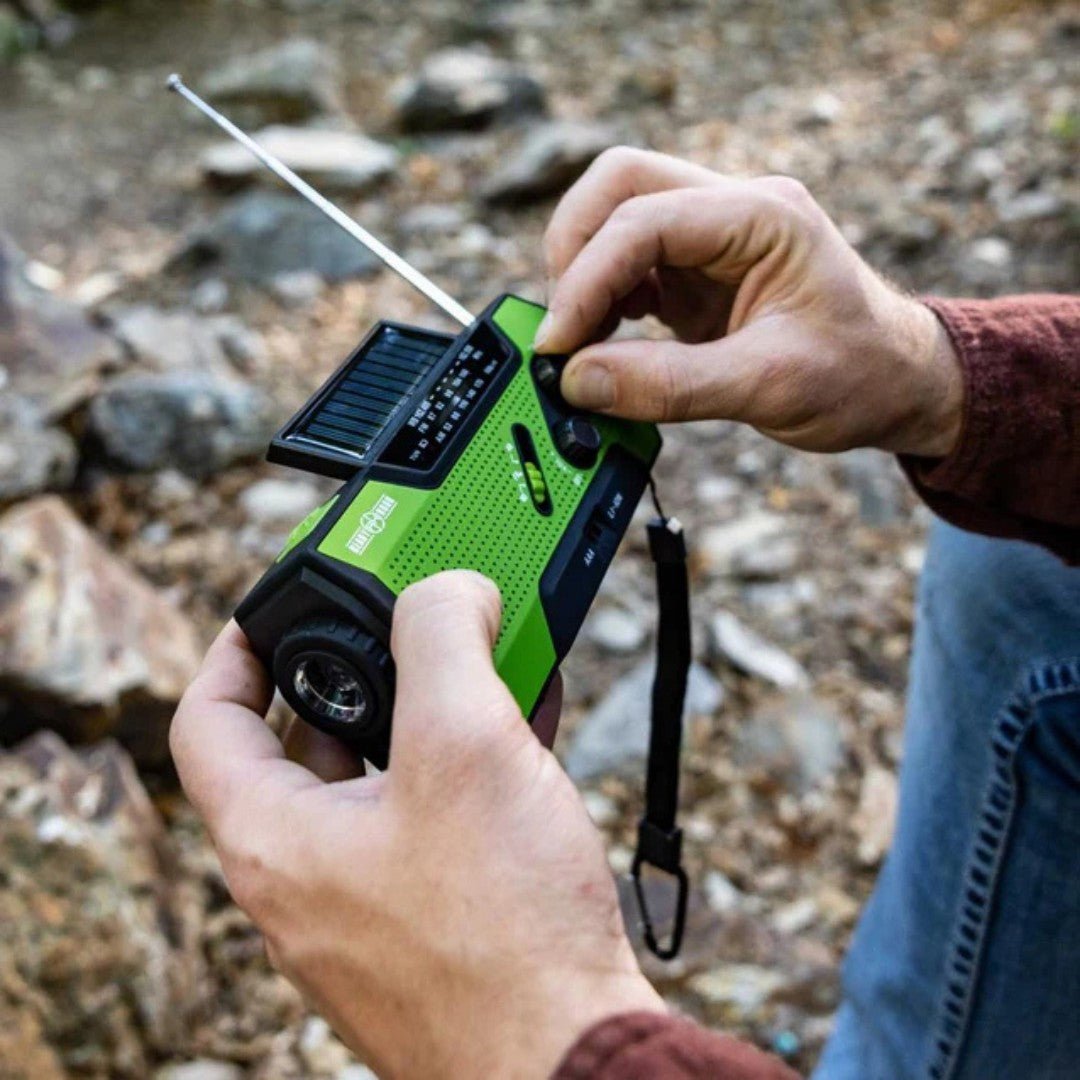 SurviveLite – Solar - Powered Emergency Weather Radio with 4000mAh Battery - Wind Up Radio - Wild Eye Vision