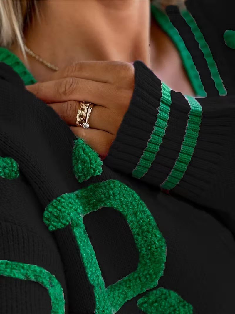 V - Neck Color Block Knit Cardigan - Women Knit Cardigan - Wild Eye Vision