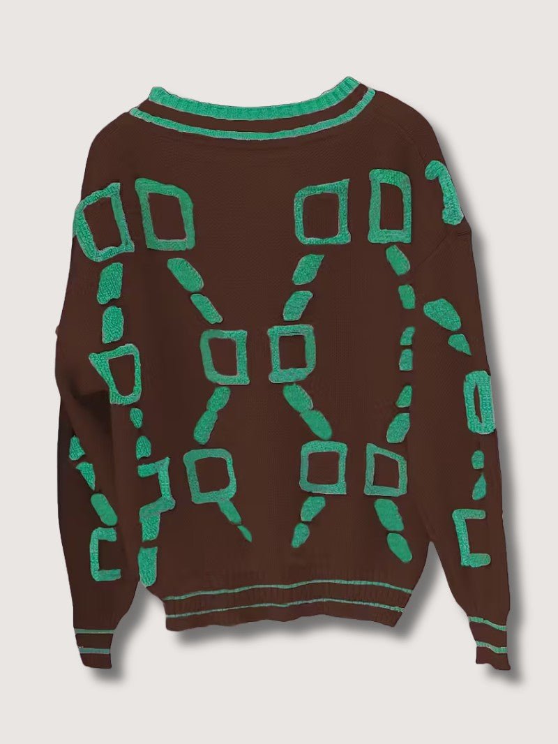 V - Neck Color Block Knit Cardigan - Women Knit Cardigan - Wild Eye Vision