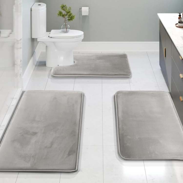 VelvetLuxe 3 - Piece Foam Bath Mat Set - Bath Mat Set - Wild Eye Vision