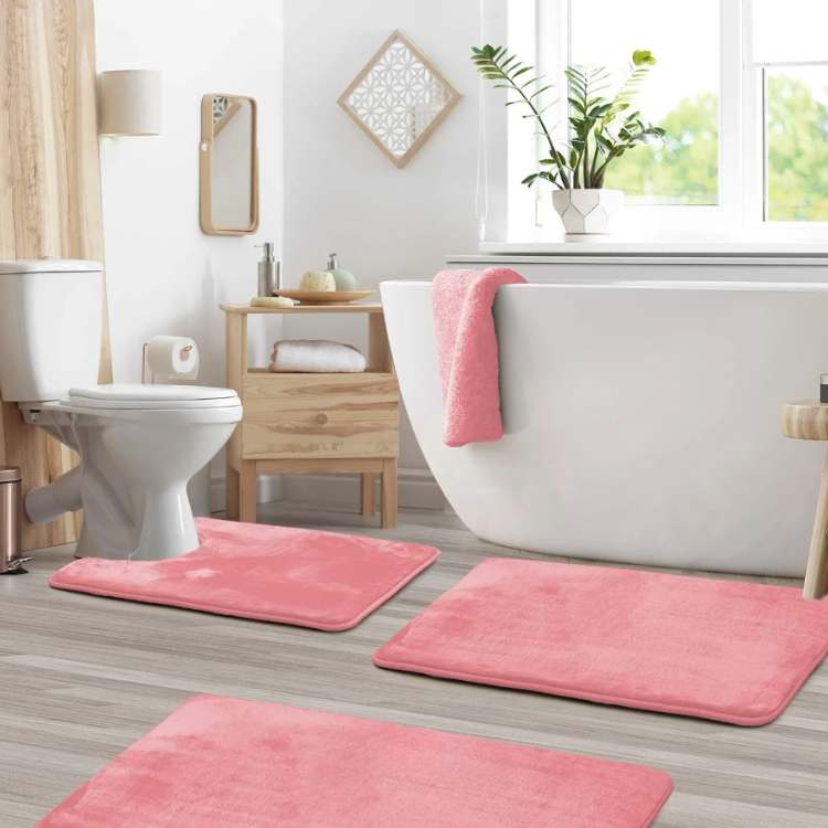 VelvetLuxe 3 - Piece Foam Bath Mat Set - Bath Mat Set - Wild Eye Vision
