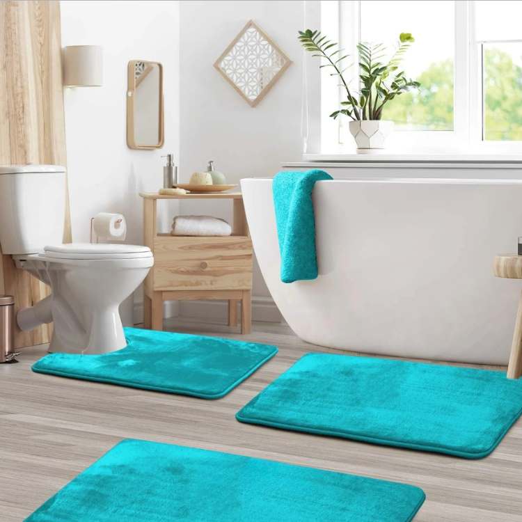 VelvetLuxe 3 - Piece Foam Bath Mat Set - Bath Mat Set - Wild Eye Vision
