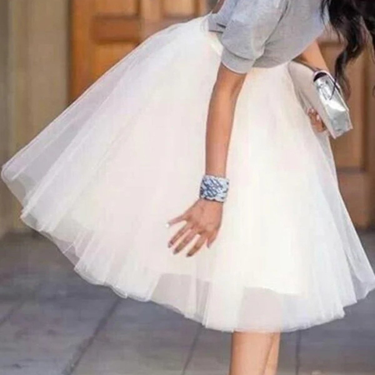 White Voluminous Tulle Midi Skirt - Skirt - Wild Eye Vision
