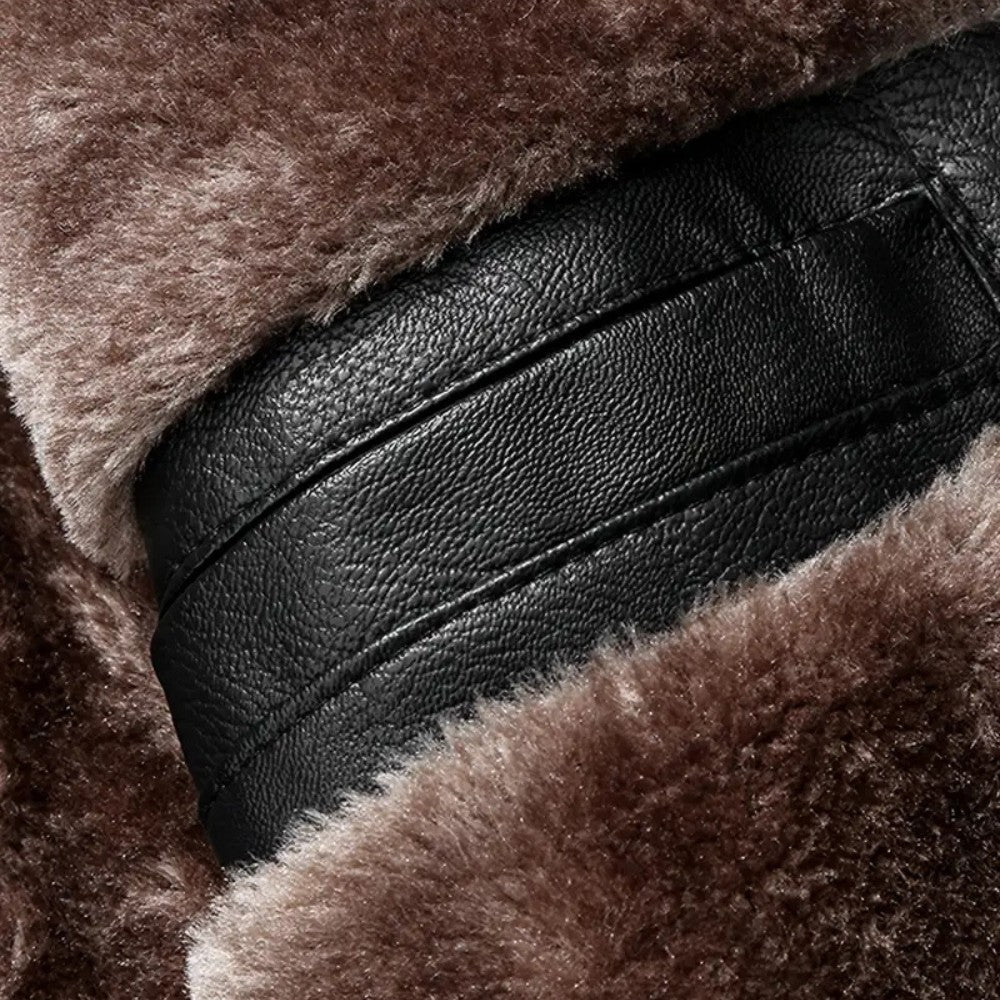 Winter Leather Jacket with Fur Collar - Men's Leather Jacket - Wild Eye Vision