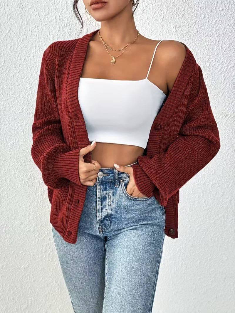 Women’s Button Front Knit Cardigan - Women Knit Cardigan - Wild Eye Vision