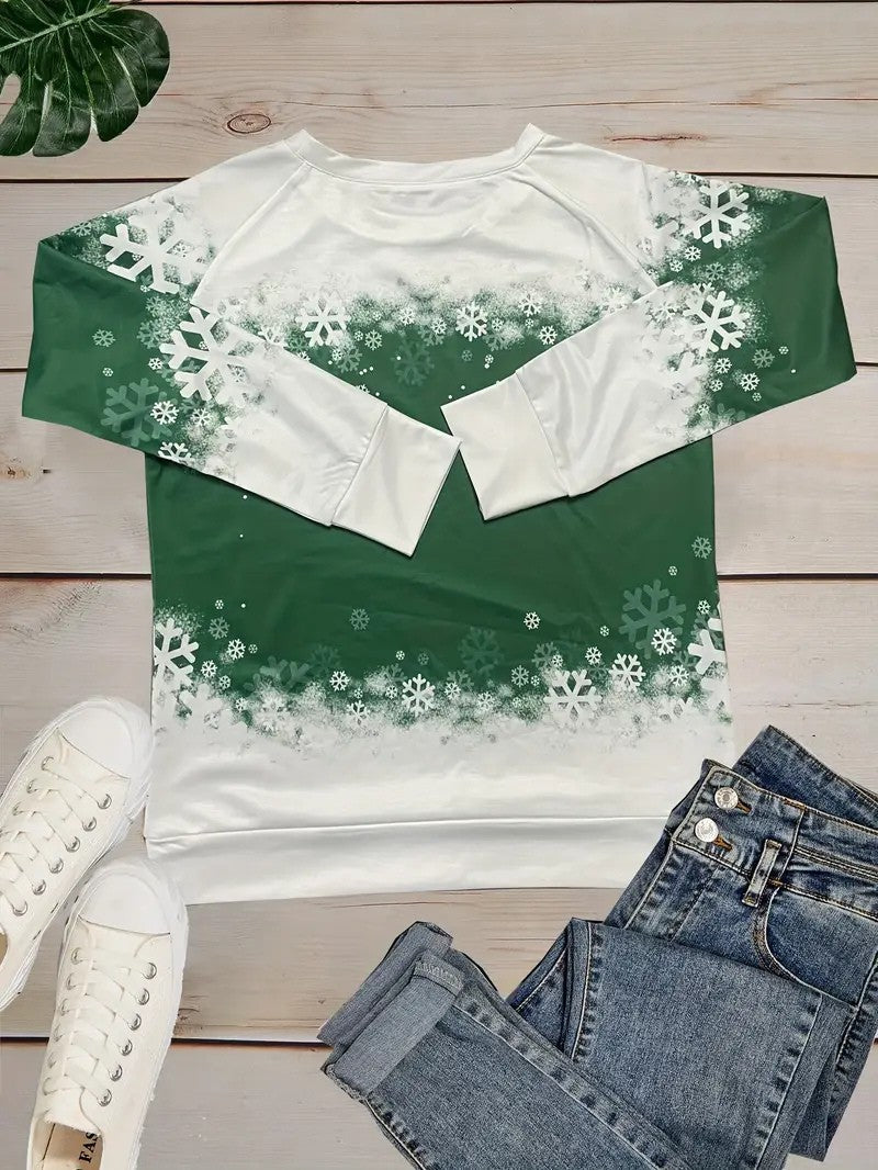 Women’s Christmas Cat Print Crewneck Sweatshirt - Ladies Christmas Jumpers - Wild Eye Vision