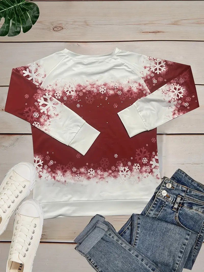 Women’s Christmas Cat Print Crewneck Sweatshirt - Ladies Christmas Jumpers - Wild Eye Vision