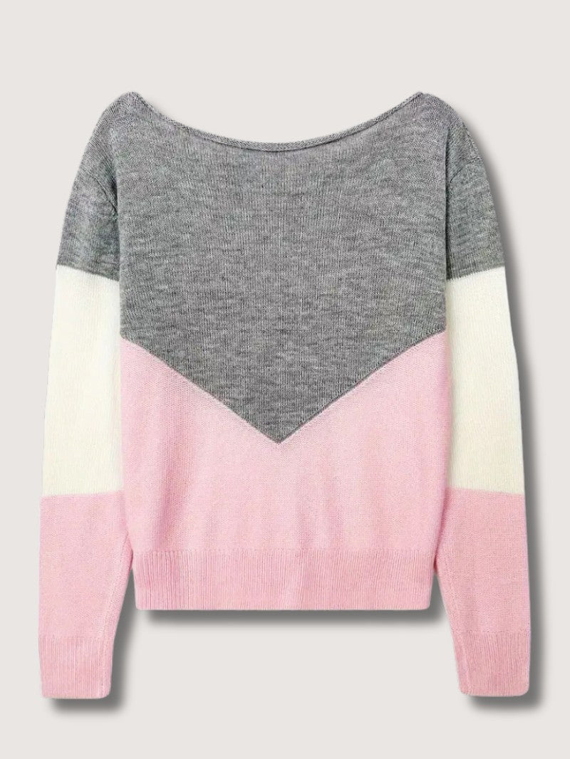 Women's Colorblock Knit Jumper - Women Knitted Jumper - Wild Eye Vision
