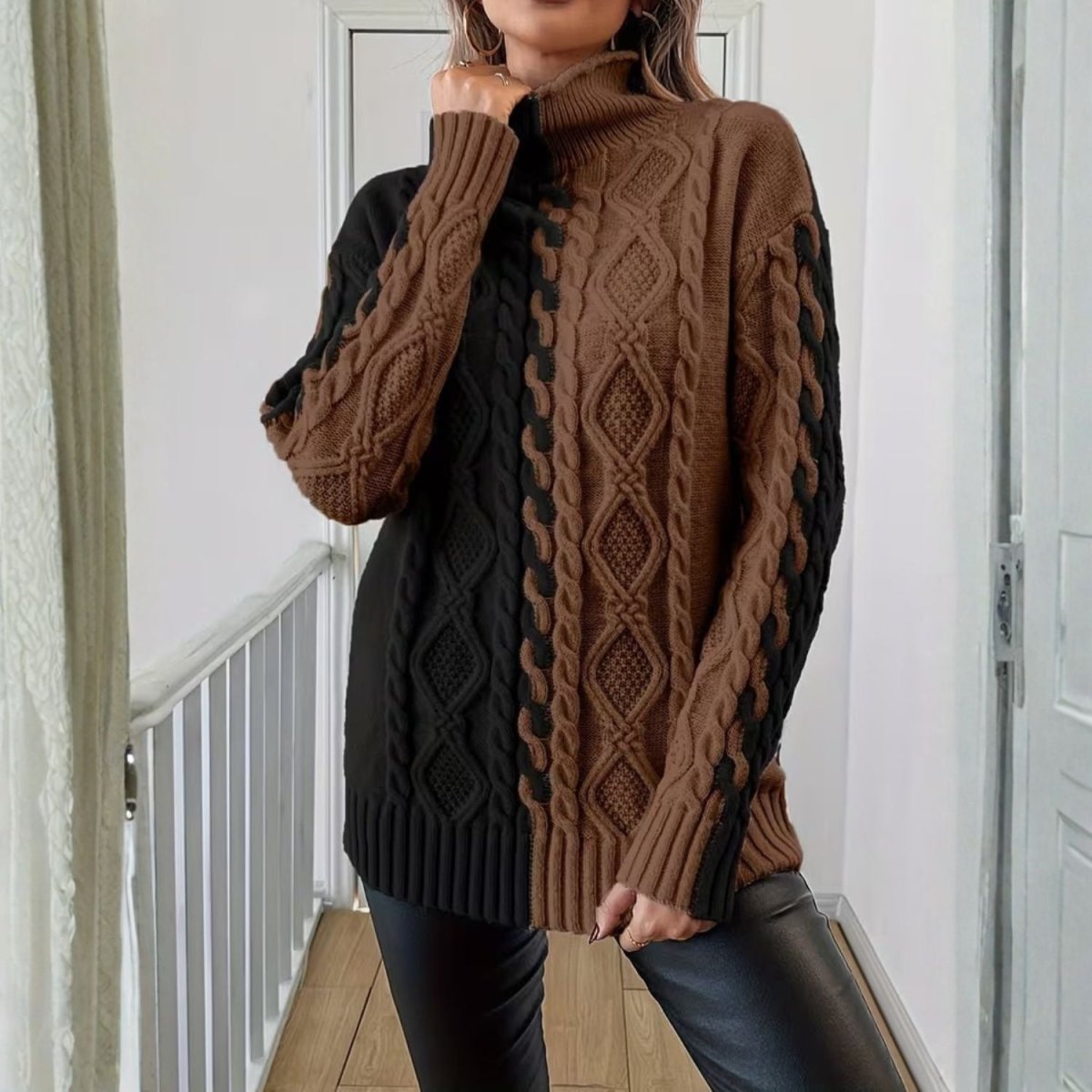 Women’s Colour Block Knit Top - Women Cardigan - Wild Eye Vision