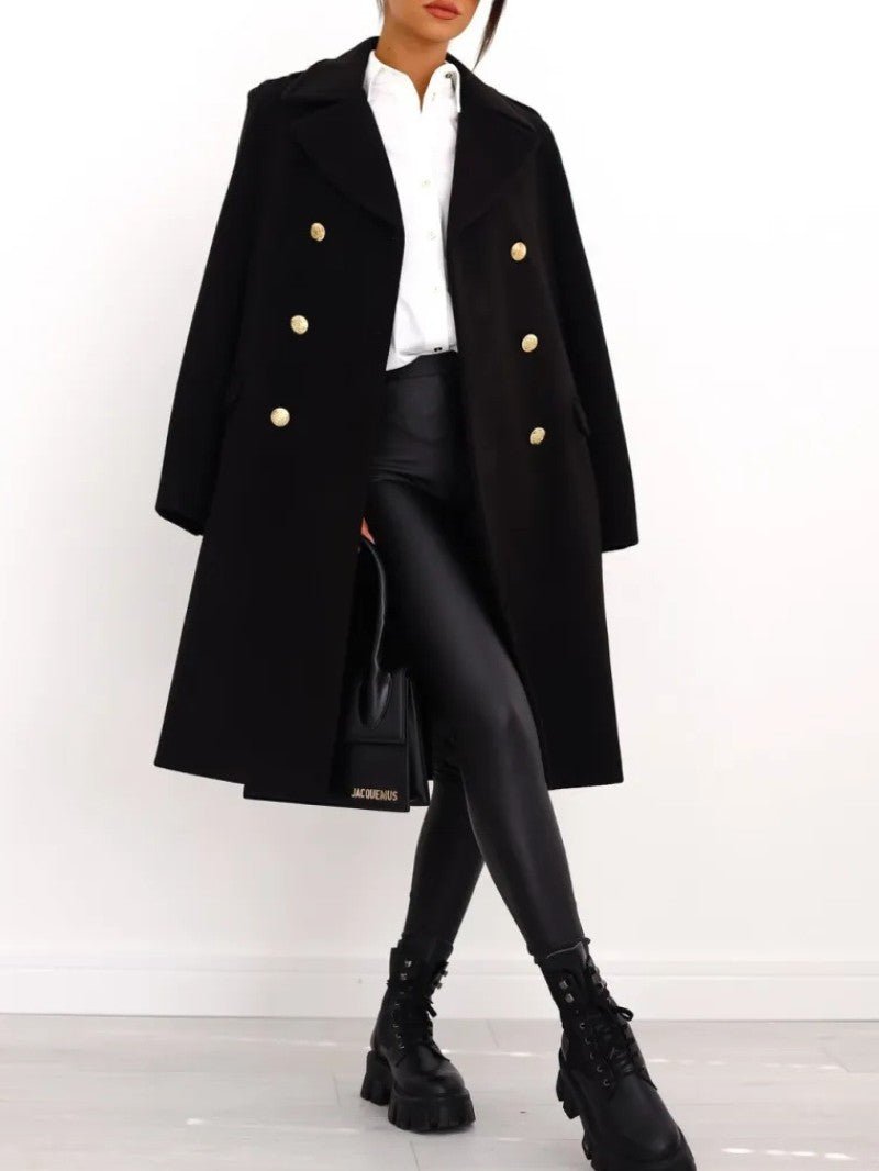 Women's Double Breasted Long Coat - Women's Coat - Wild Eye Vision