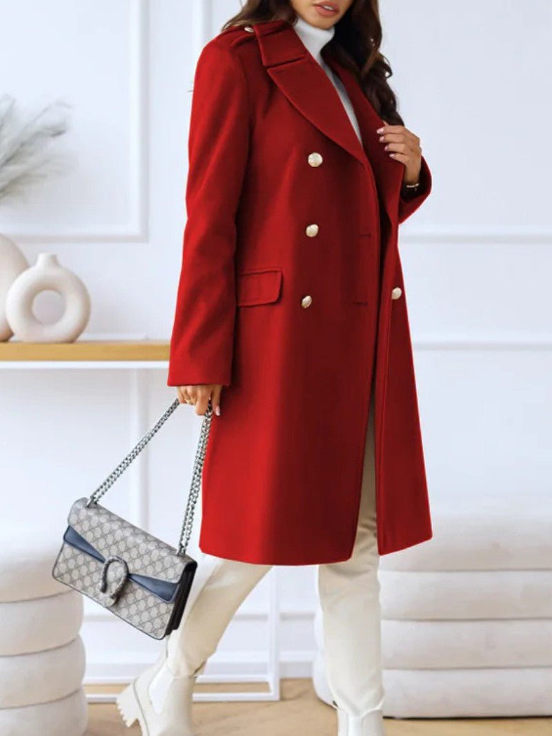 Women's Double Breasted Long Coat - Women's Coat - Wild Eye Vision