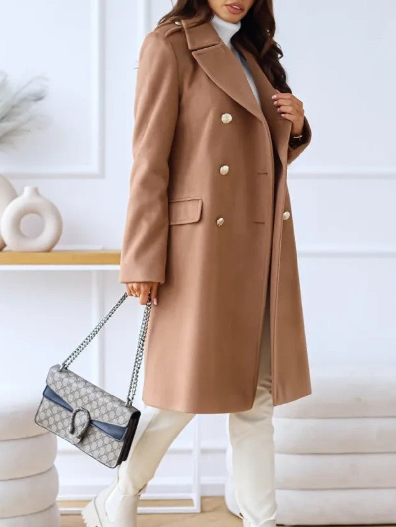 Women's Double Breasted Long Coat - Women's Coat - Wild Eye Vision