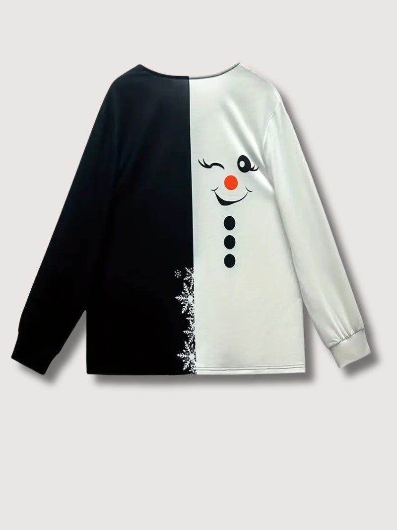 Women’s Elegant Christmas Snowman Zipper Sweatshirt - Ladies Christmas Jumpers - Wild Eye Vision