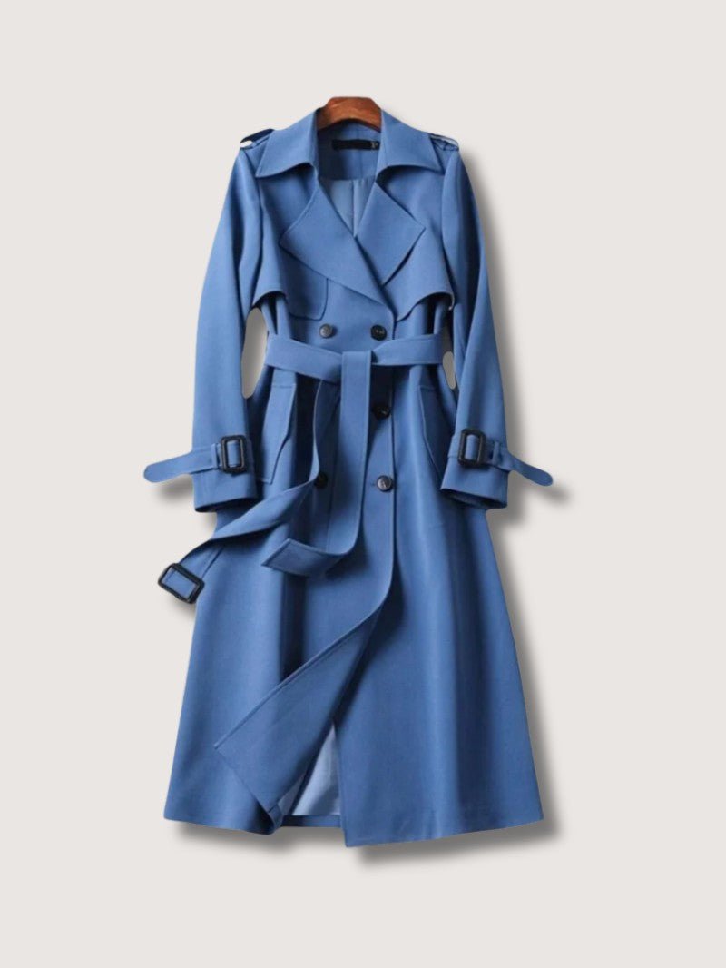 Women's Elegant Double Breasted Belted Trench Coat - Women's Coat - Wild Eye Vision