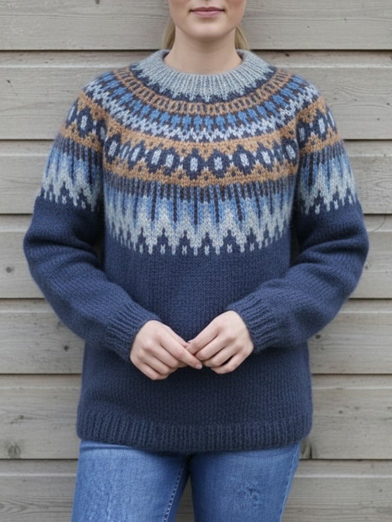 Women’s Fair Isle Crewneck Jumper - Women Jumper - Wild Eye Vision