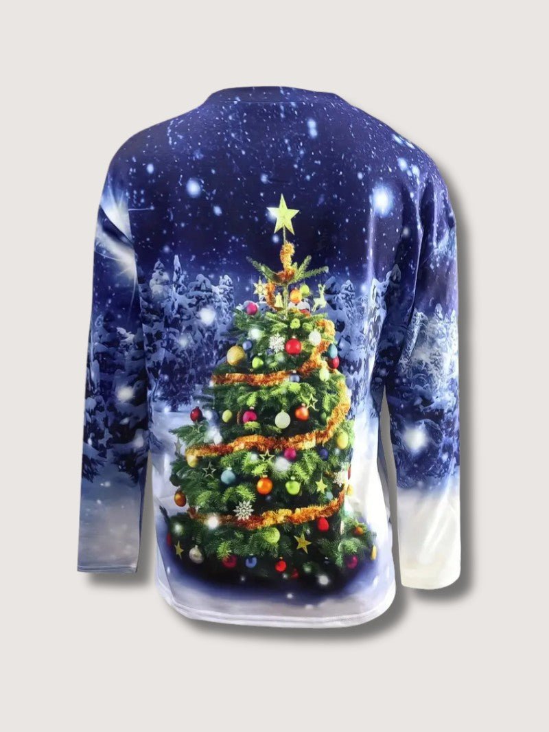 Women’s Glitter Christmas Tree Print Sweatshirt - Ladies Christmas Jumpers - Wild Eye Vision