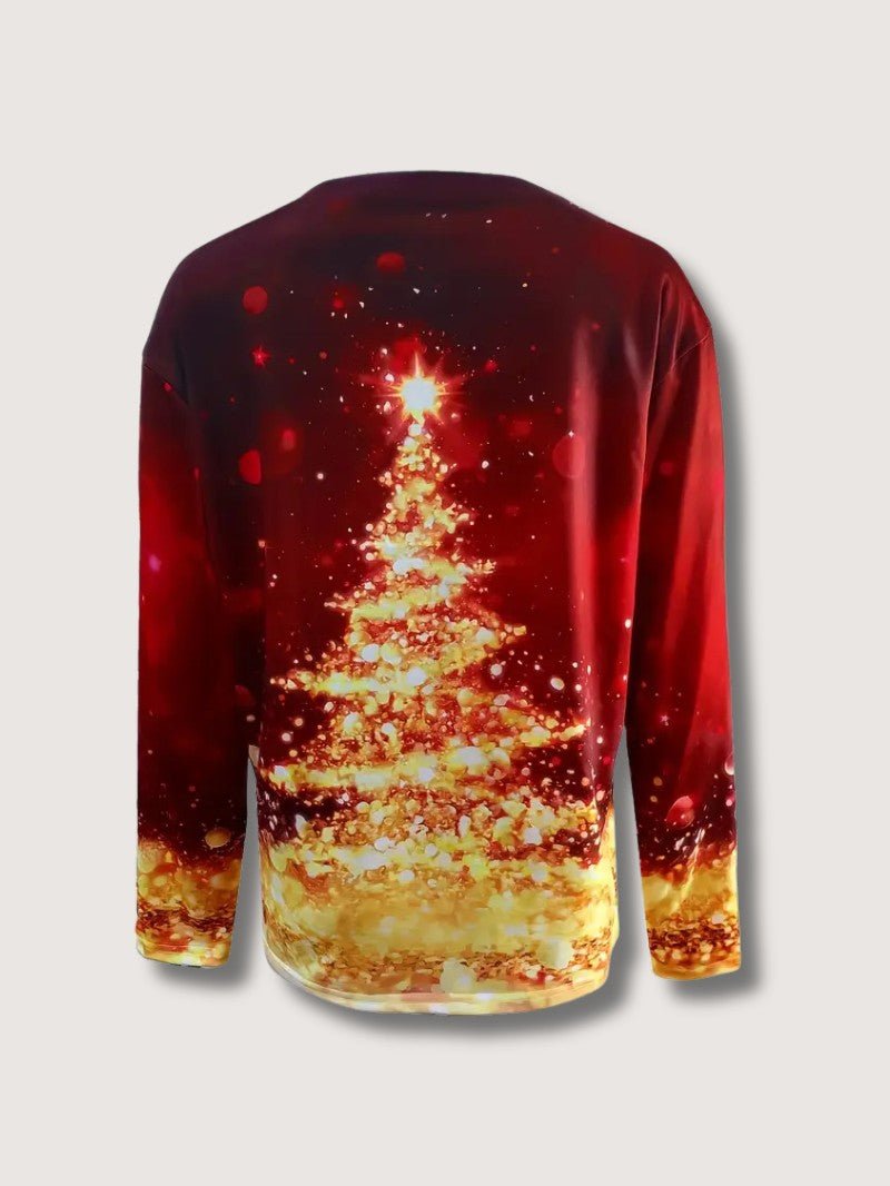 Women’s Glitter Christmas Tree Print Sweatshirt - Ladies Christmas Jumpers - Wild Eye Vision