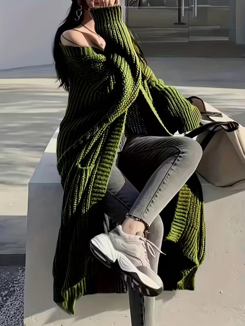 Women's Long Open Front Cardigan - Women Knit Cardigan - Wild Eye Vision