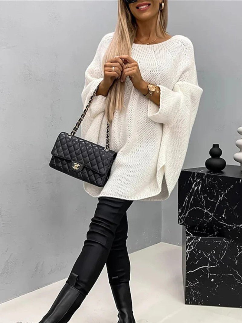 Women's Oversized Batwing Knit Jumper - Women Knitted Jumper - Wild Eye Vision