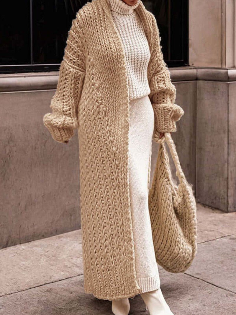 Women's Oversized Long Chunky Knit Cardigan - Women Knit Cardigan - Wild Eye Vision