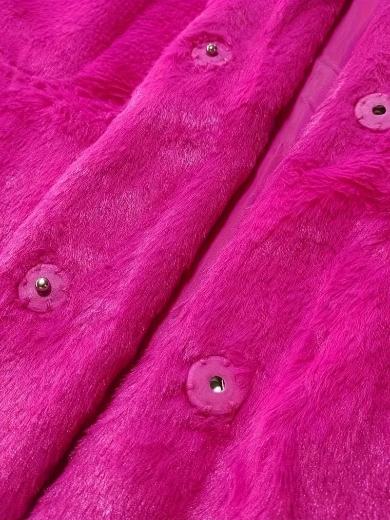 Women's Plush Button Winter Coat - Women's Coat - Wild Eye Vision