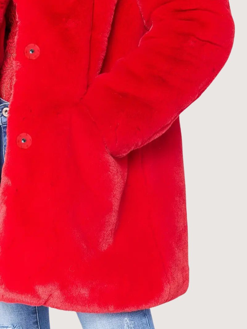 Women's Plush Button Winter Coat - Women's Coat - Wild Eye Vision