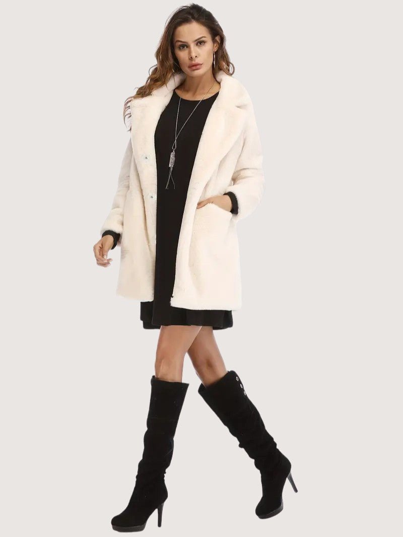 Women's Plush Button Winter Coat - Women's Coat - Wild Eye Vision