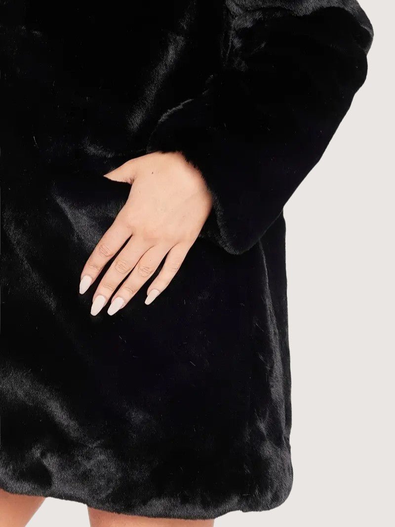 Women's Plush Button Winter Coat - Women's Coat - Wild Eye Vision