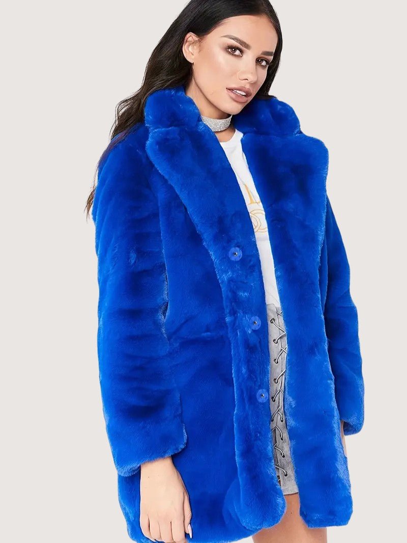 Women's Plush Button Winter Coat - Women's Coat - Wild Eye Vision