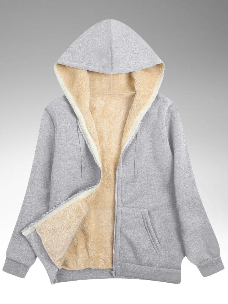 Women’s Plush Fleece - Lined Hooded Jacket - Women's Winter Jacket - Wild Eye Vision
