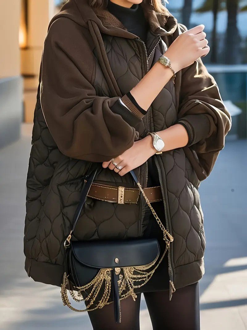 Women's Quilted Hooded Zip Jacket - Women's Coat - Wild Eye Vision