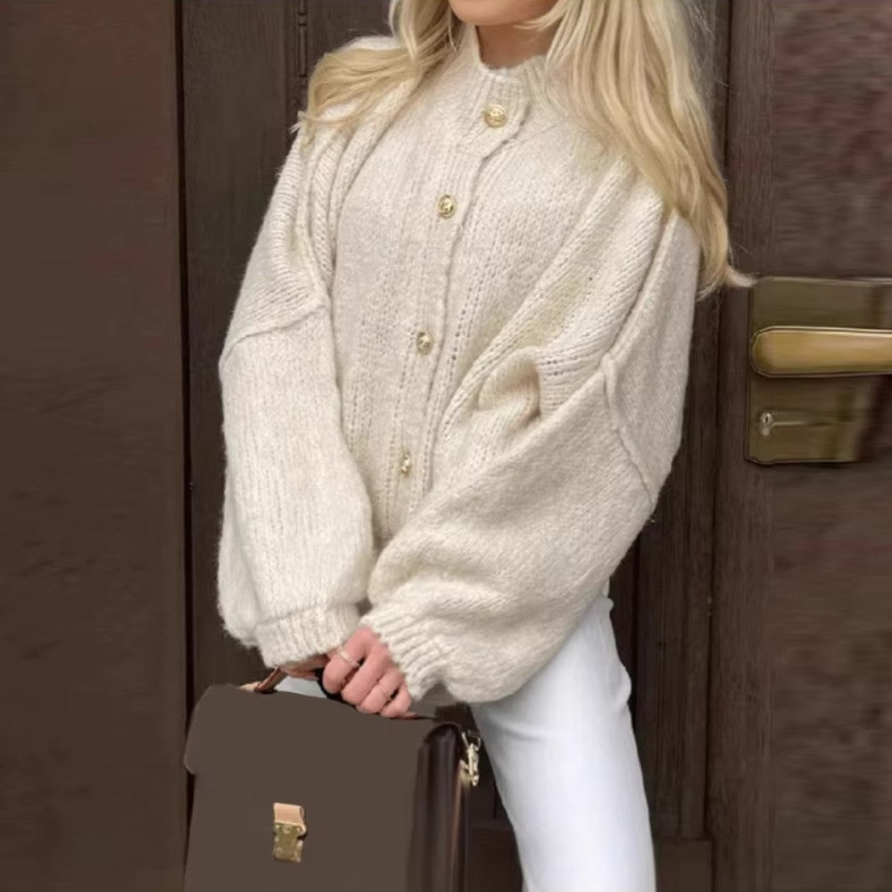 Women's Relaxed Knit Button Cardigan - Women Knit Cardigan - Wild Eye Vision