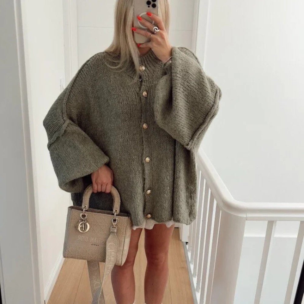 Women's Relaxed Knit Button Cardigan - Women Knit Cardigan - Wild Eye Vision