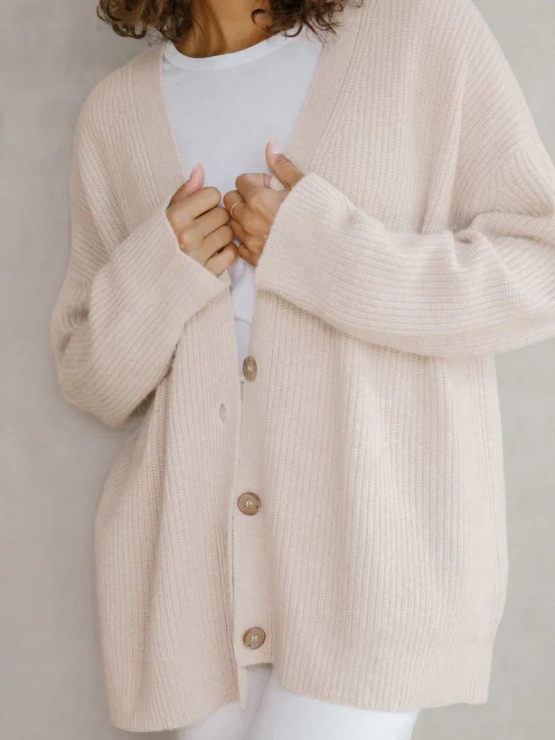 Women's Relaxed Knit Button Cardigan - Women Knit Cardigan - Wild Eye Vision