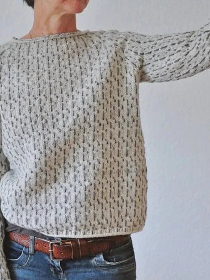 Women's Ribbed Crewneck Knit Jumper - Women Knitted Jumper - Wild Eye Vision