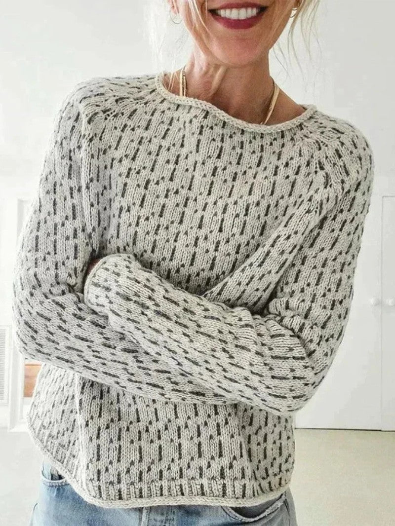 Women's Ribbed Crewneck Knit Jumper - Women Knitted Jumper - Wild Eye Vision