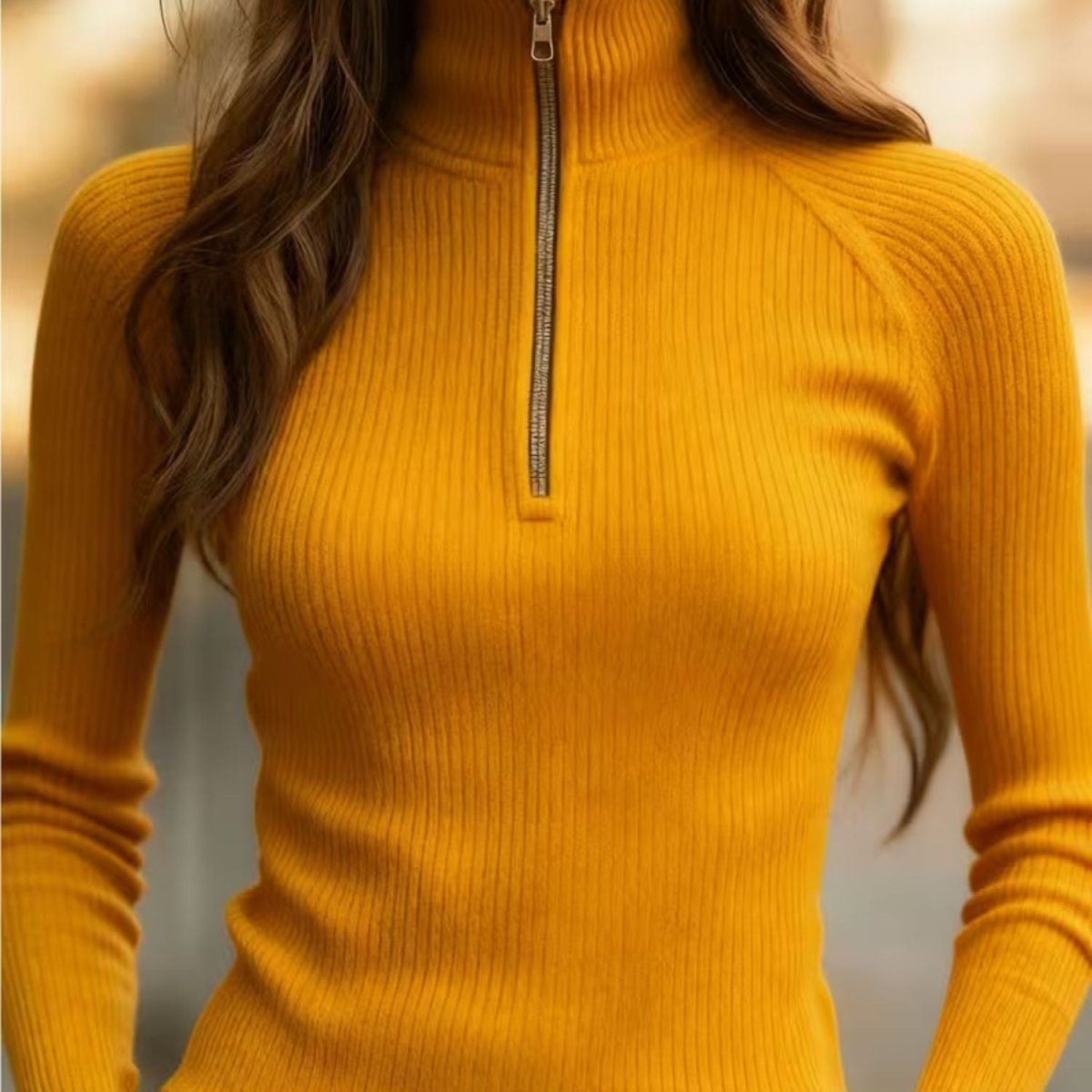 Women’s Ribbed Half Zip Top - Women Quarter Zip Pullover - Wild Eye Vision
