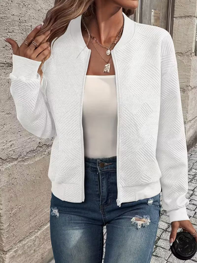 Women's Textured Zip Cardigan - Women Cardigan - Wild Eye Vision