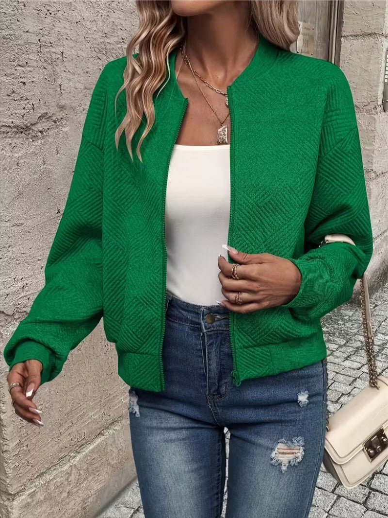 Women's Textured Zip Cardigan - Women Cardigan - Wild Eye Vision